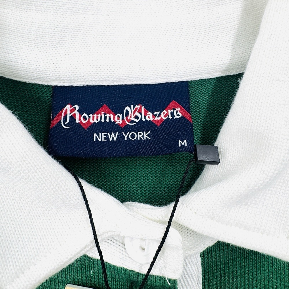 ROWING BLAZERS Women's Med Stripe Rugby Jersey Dress Green Heavy‎ Organic Cotton - Picture 2 of 14